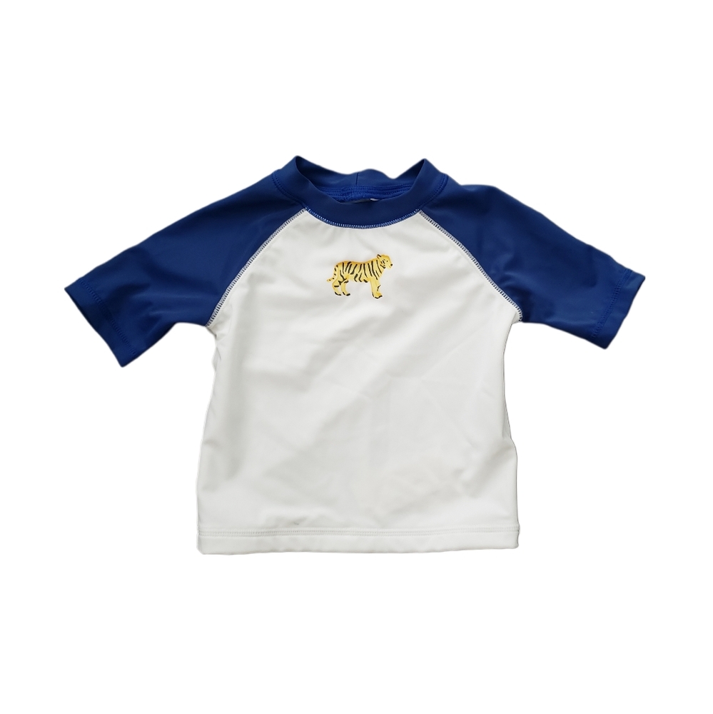 NWT Janie and Jack 6-12m Baby Tiger Short Sleeve Swim Rash Guard Top